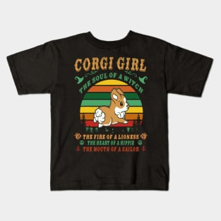 Corgi Girl - Witch - Lioness - Hippie - Sailor (88) Kids T-Shirt